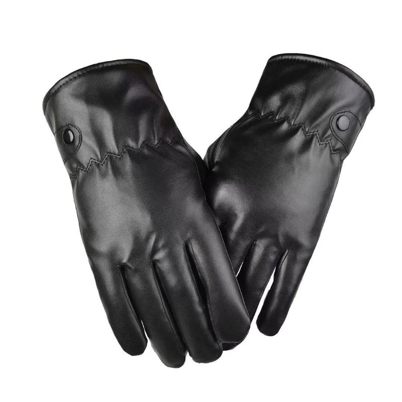 Leather Driving Glove - Зимние модные черные перчатки из искусственной