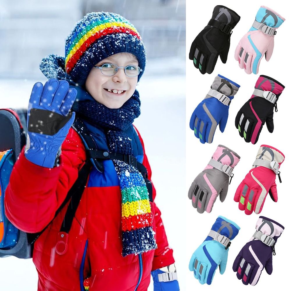 Ski Glove Waterproof - Милые ветрозащитные детские лыжные перчатки, нескользящие